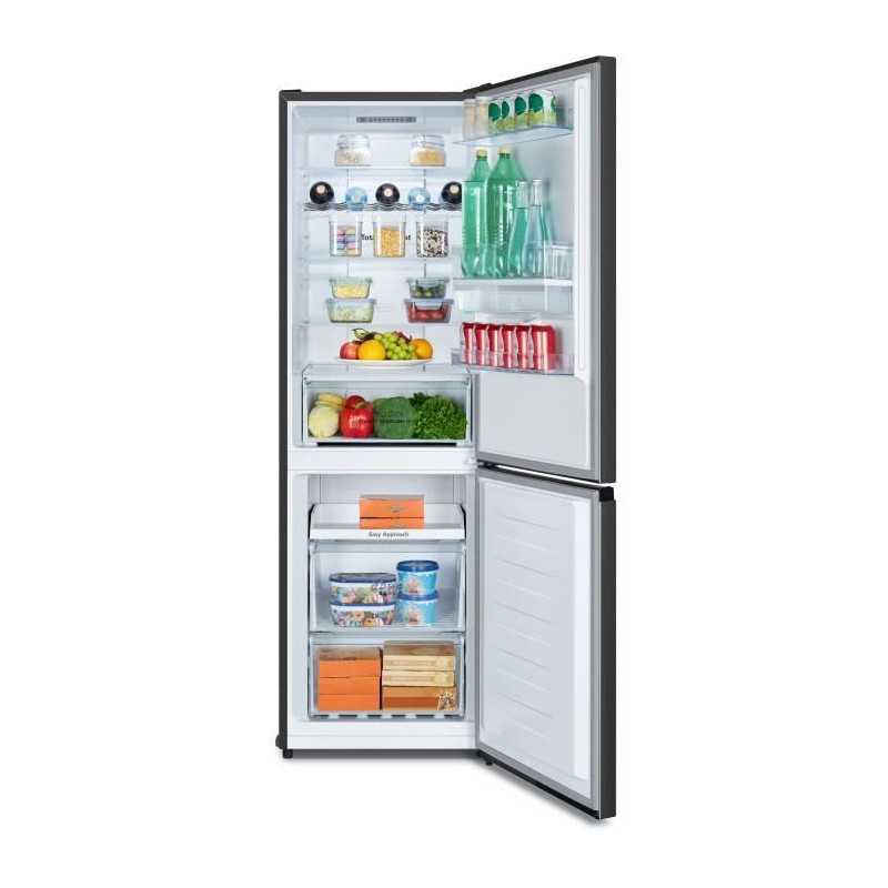 Réfrigérateur combiné - HISENSE - RB390N4WBE - 2 portes - 304 L - Classe E - 59,5 x 59 x 186 cm - Noir