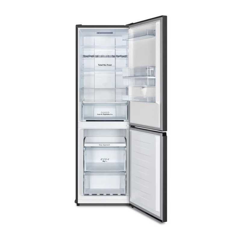 Réfrigérateur combiné - HISENSE - RB390N4WBE - 2 portes - 304 L - Classe E - 59,5 x 59 x 186 cm - Noir