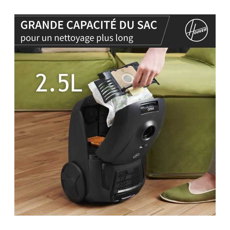 HOOVER HE1 - Aspirateur Traineau avec sac Compact et Puissant - Grande Capacité 2,5L- Haute-performance sur Sols Durs et Moquet