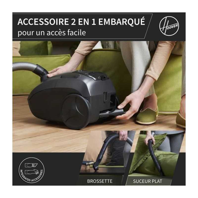 HOOVER HE1 - Aspirateur Traineau avec sac Compact et Puissant - Grande Capacité 2,5L- Haute-performance sur Sols Durs et Moquet