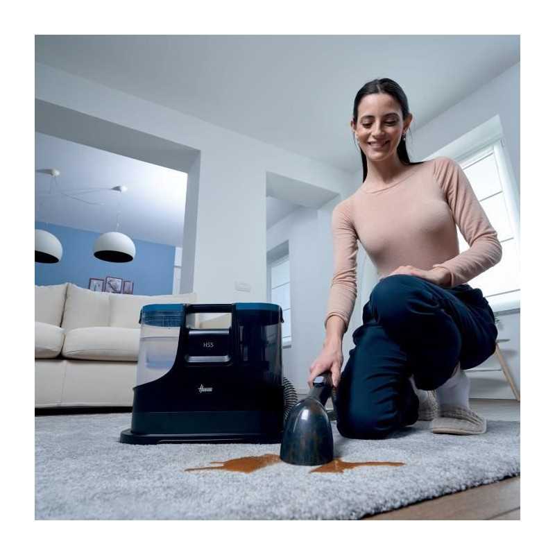 Nettoyeur Détacheur Shampouineuse HOOVER HS500 - Lave et Seche Tapis,Moquette, Canapé, Tissus, Sieges Voiture - Puissant 400W