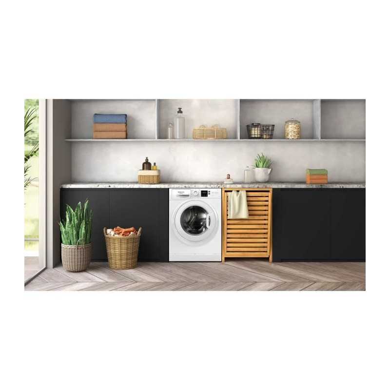 Lave-linge hublot HOTPOINT NS11469FWKFR - 11 kg - Induction - L60cm - 1400 trs/min - Classe A - Blanc