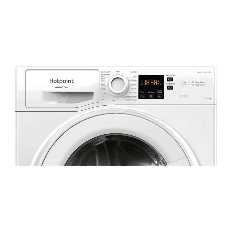 Lave-linge hublot HOTPOINT NS11469FWKFR - 11 kg - Induction - L60cm - 1400 trs/min - Classe A - Blanc