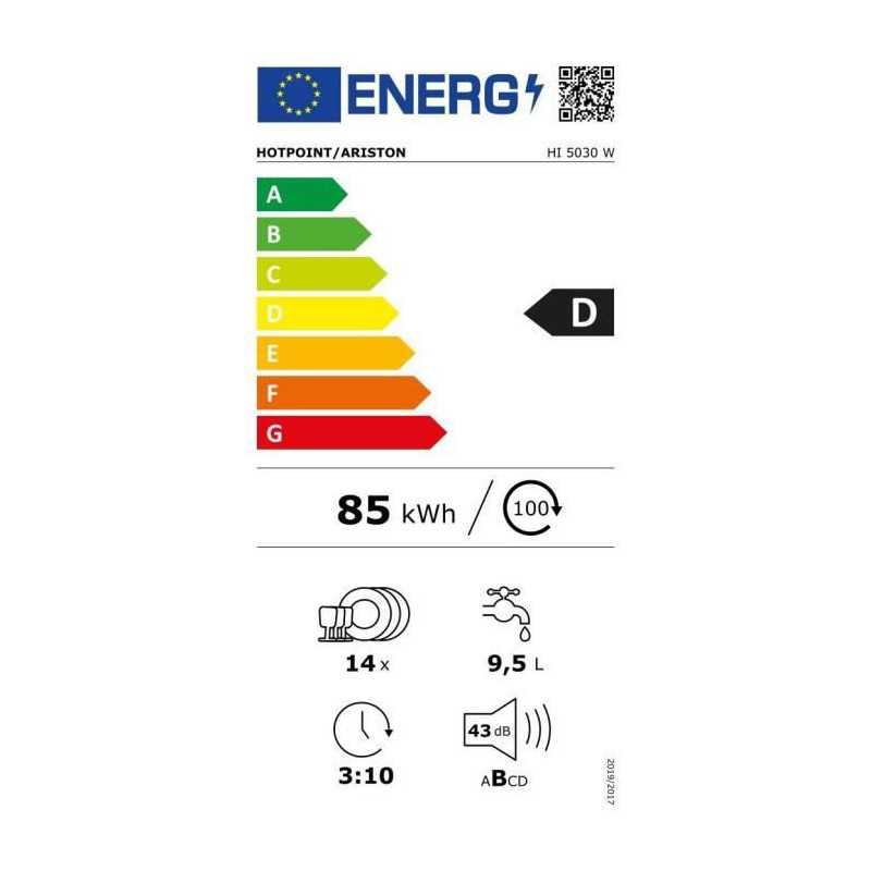 Lave-vaisselle encastrable HOTPOINT 14 Couverts 60cm D, HOT8050147594216