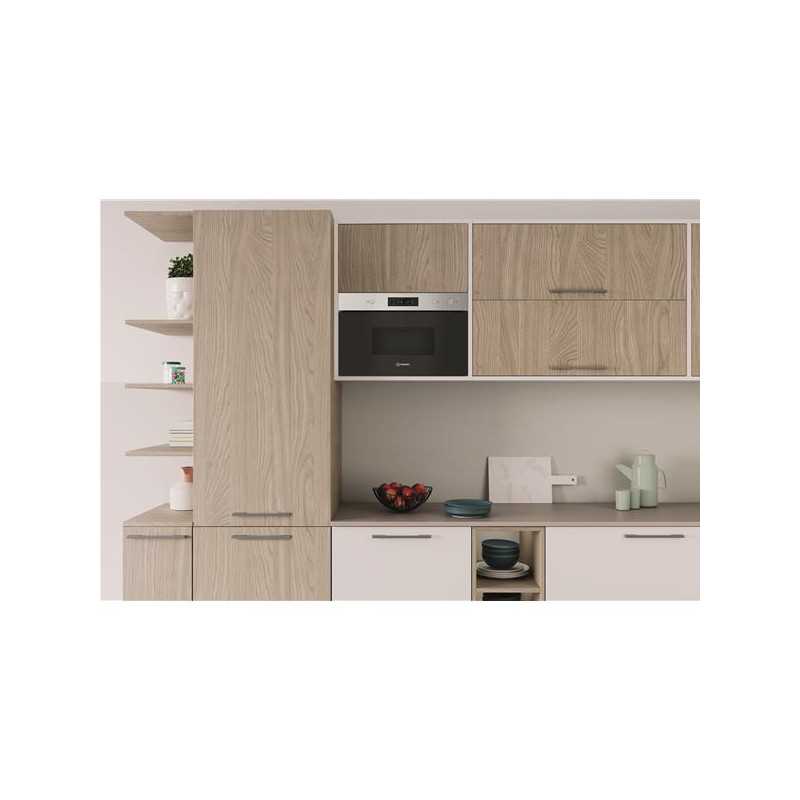 Micro-ondes encastrable, inox, solo, 22 L, plateau 25 cm, décongélation INDESIT - IMK11X