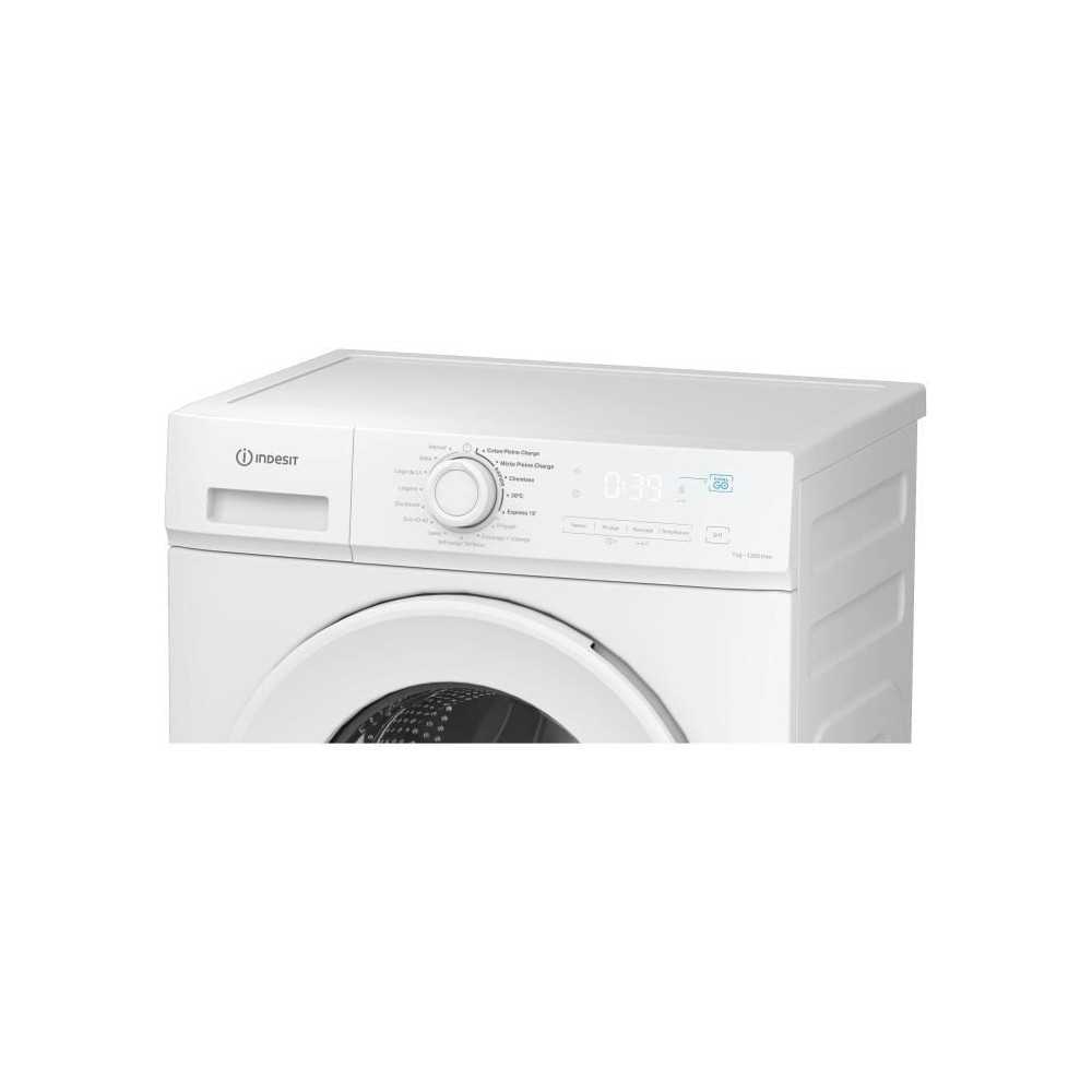 Lave-linge hublot INDESIT IMA762MYTIMEFR - 7 kg - Induction - 1200 trs/min - Push&Go - Classe A - Blanc