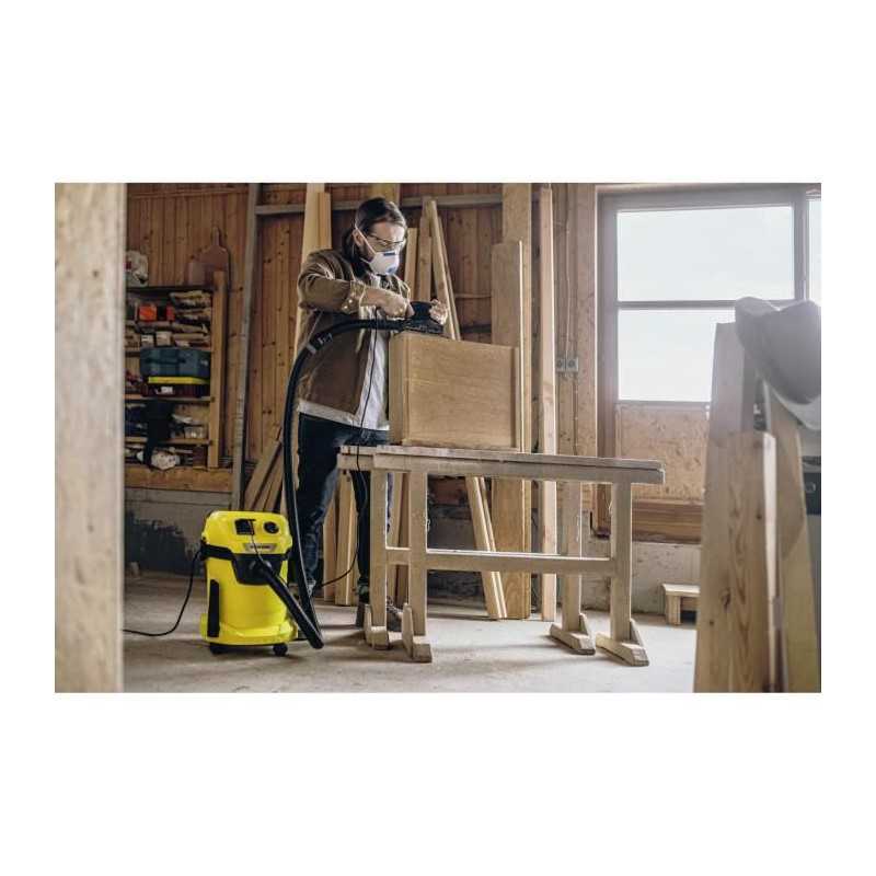 Aspirateur eau et poussiere KARCHER WD 3 P V-19/4/20 - Cuve polypropylene 19 L - 1000W Prise electroportative