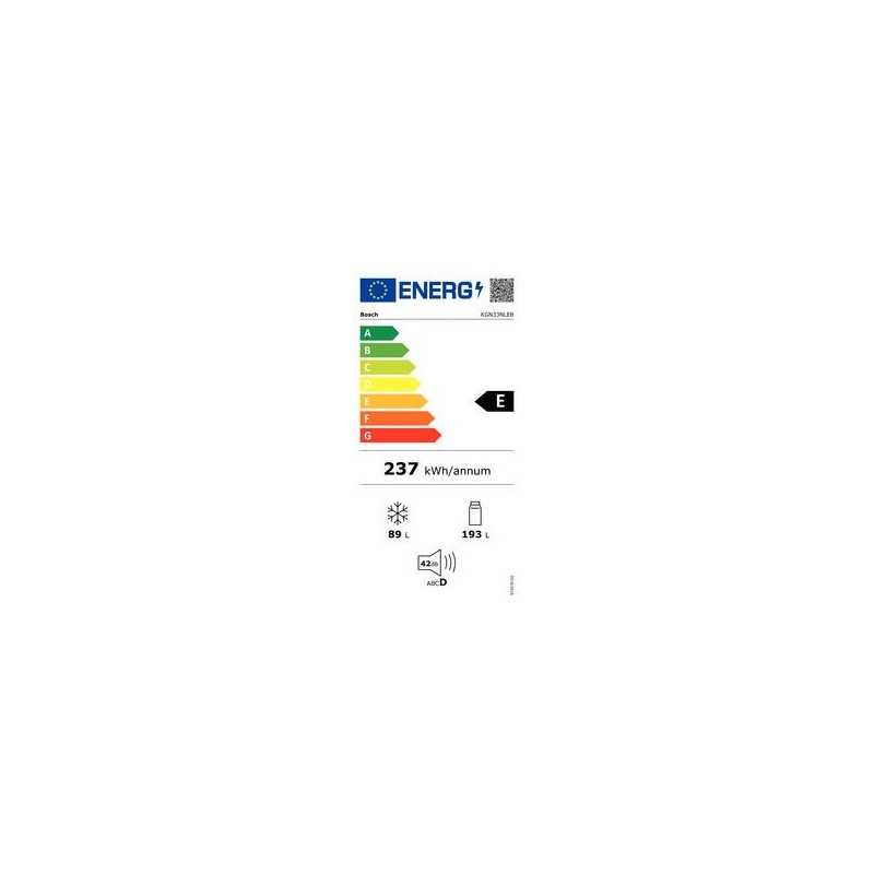 Réfrigérateurs combinés 279L Froid Ventilé BOSCH 70cm E, KGN33NLEB