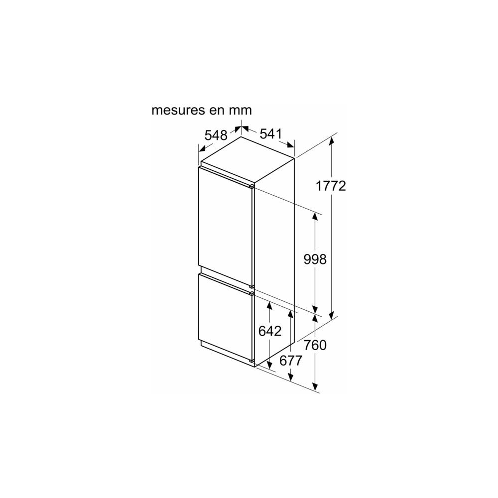 Réfrigérateur combiné intégré SIEMENS KI86VNSE0