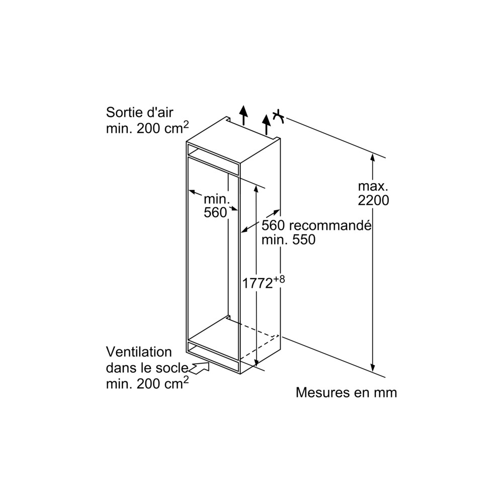 Réfrigérateur combiné intégré SIEMENS KI86VNSE0