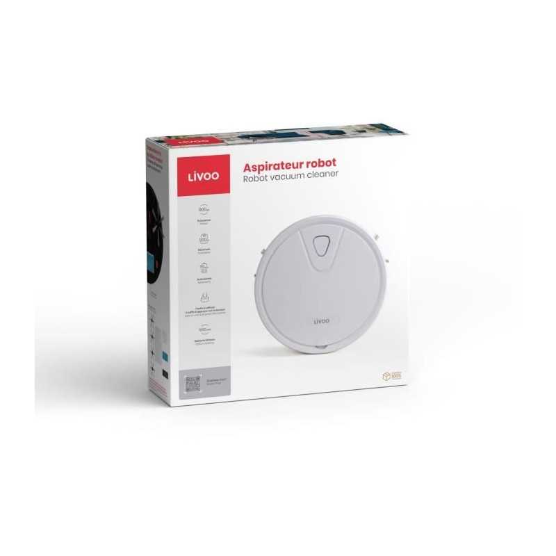 Aspirateur robot - LIVOO - DOH135 - 800 Pa - 70 min - 67 dB - 500 mL - Blanc