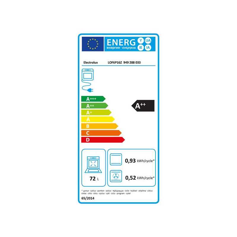 Four encastrable Série 500 - Nettoyage pyrolyse - Volume utile cavité ( ELECTROLUX - LOF6P16Z