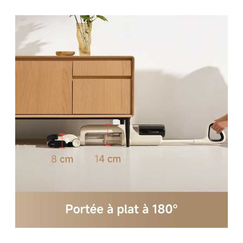 MOVA K30 - Aspirateur Laveur Sec Et Humide - Portée a plat 180° - Aspiration 18 kPa - Nettoyage des Bords - Séchage a l'air C