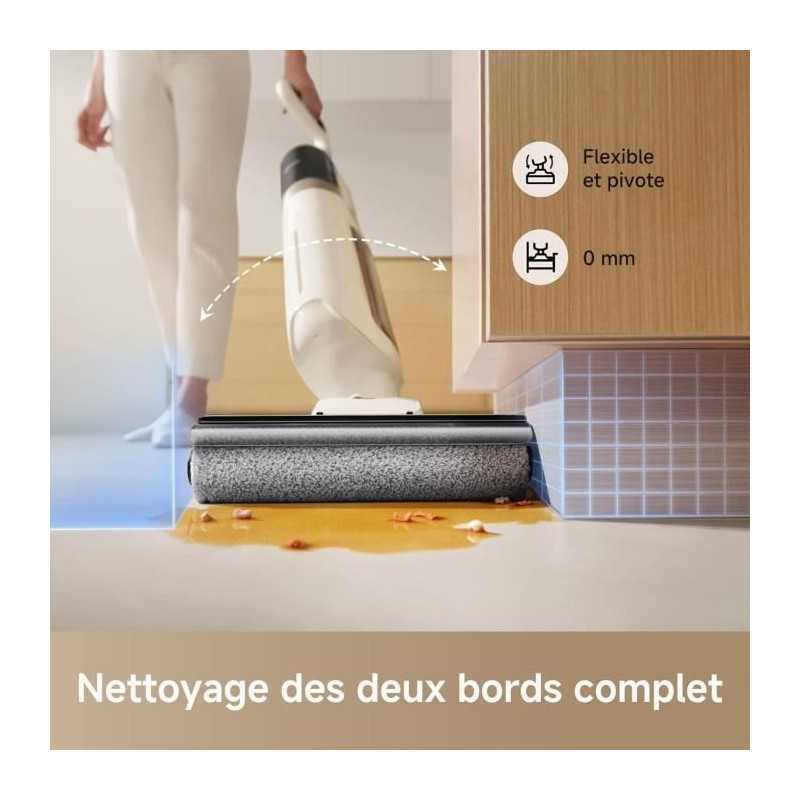 MOVA K30 - Aspirateur Laveur Sec Et Humide - Portée a plat 180° - Aspiration 18 kPa - Nettoyage des Bords - Séchage a l'air C