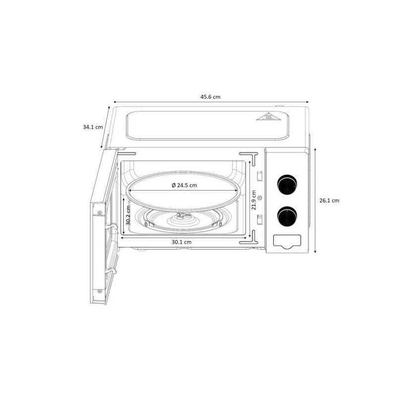 Micro-ondes OCEANIC MO20B11 Noir l 45,4 x H26,1 x P32,6 cm - 20L