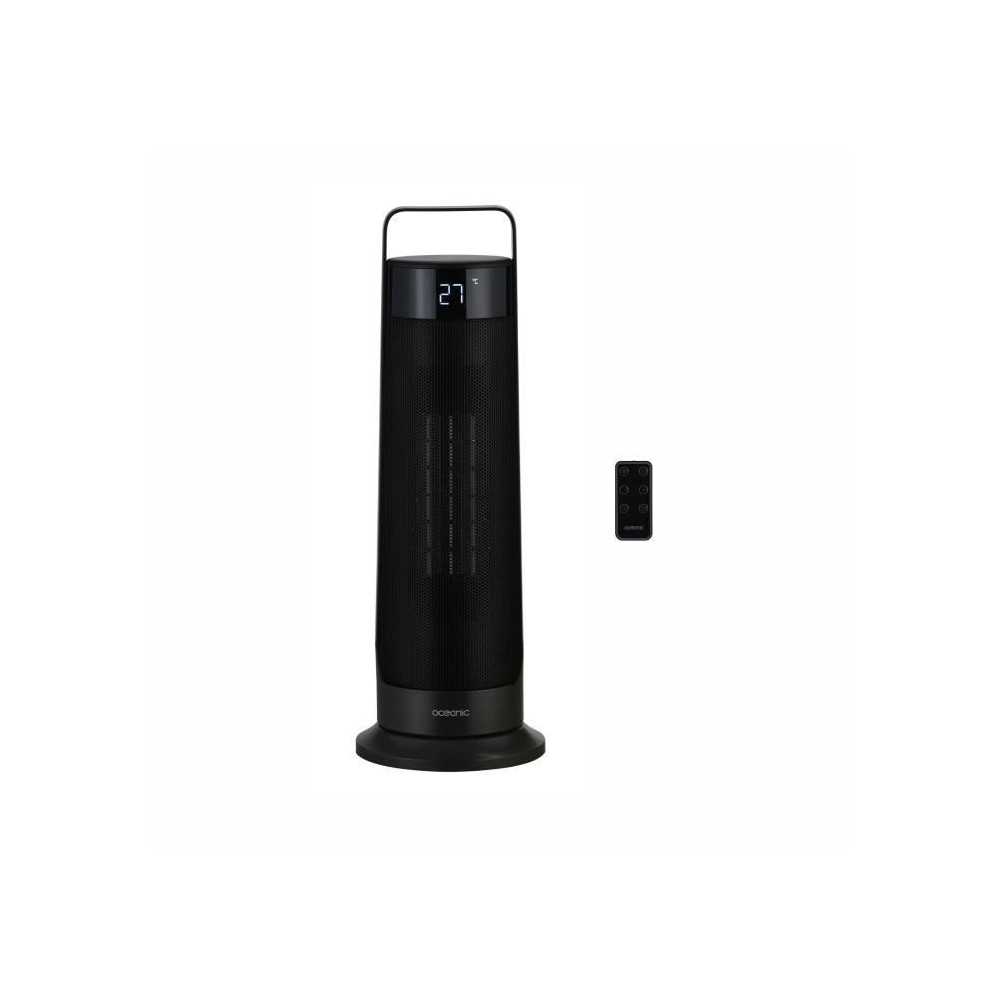Radiateur soufflant oscillant - Céramique - OCEANIC - 2000 W - Télécommande - Noir