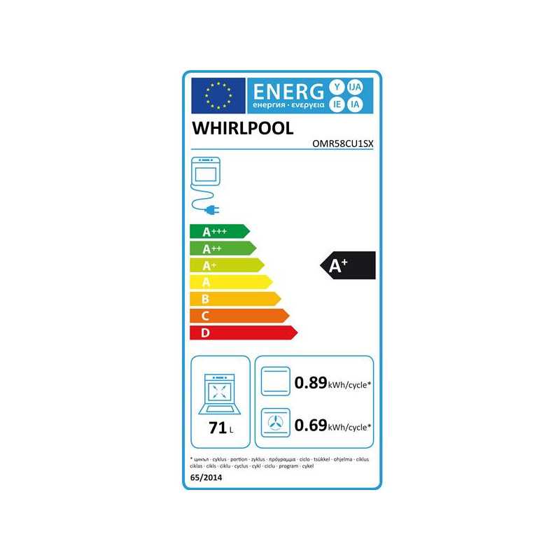 Four multifonction, catalyse, inox, grande cavité 71 L, chaleur pulsée, WHIRLPOOL - OMR58CU1SX