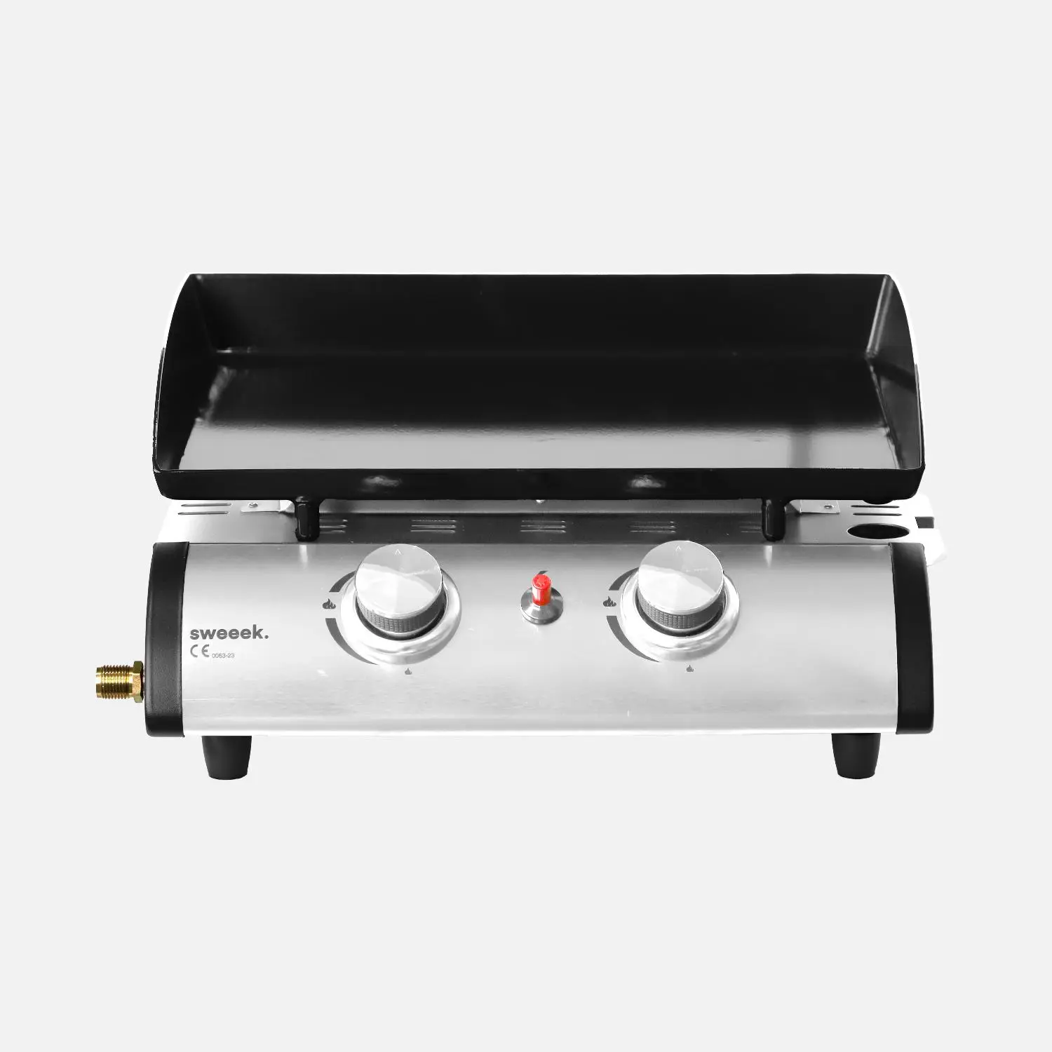 Plancha gaz 2 brûleurs inox 5kW avec chariot