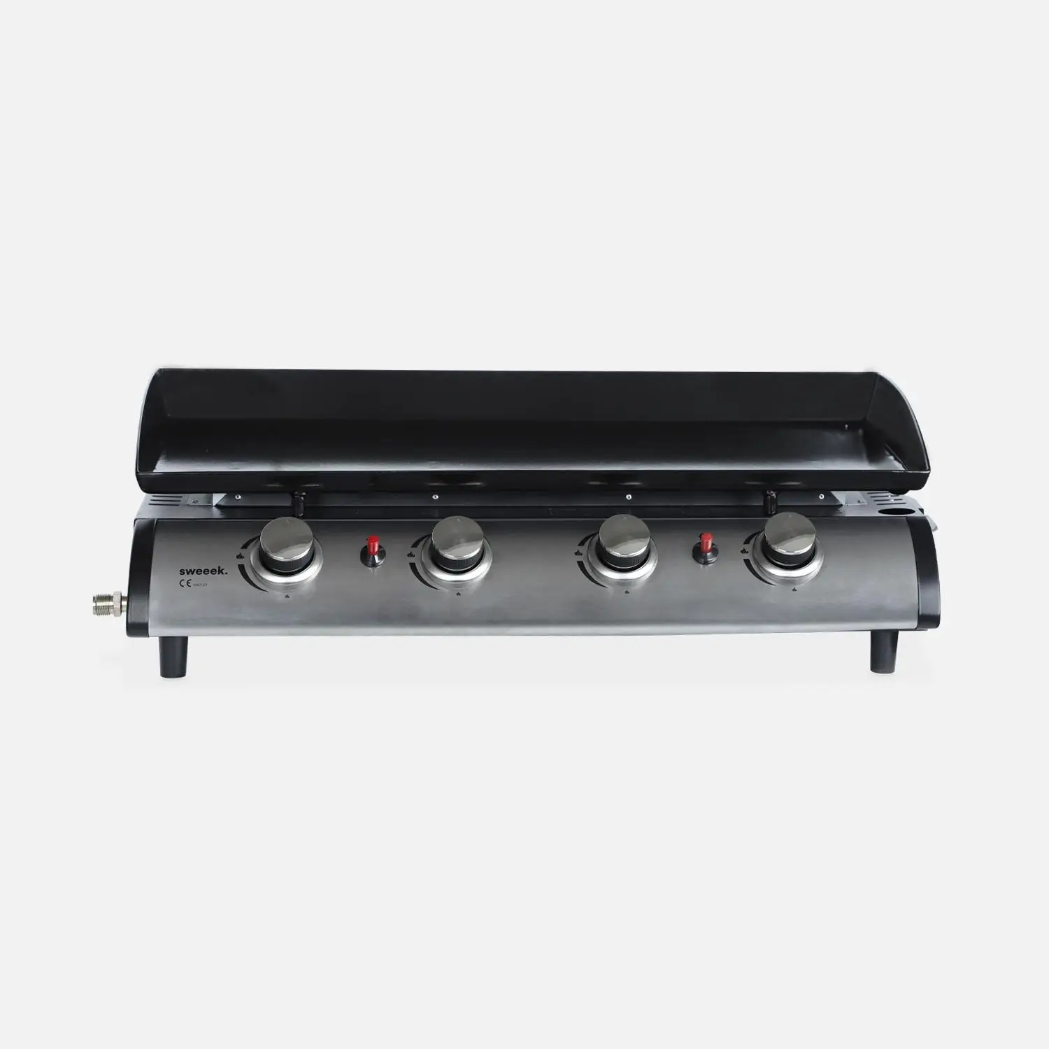 Plancha gaz 4 brûleurs inox 10kW avec chariot