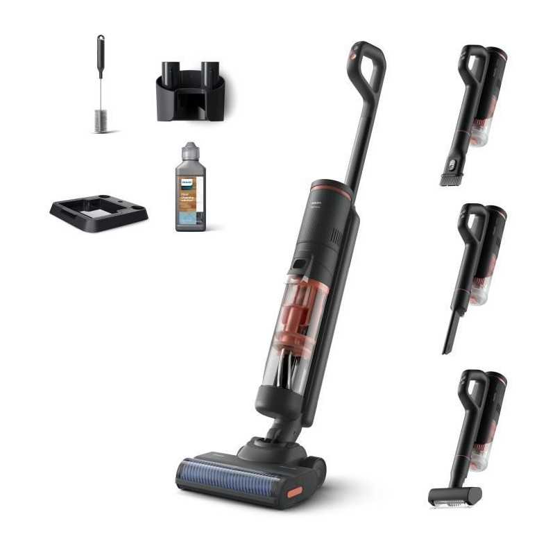 Aspirateur Balai Laveur sans fil - PHILIPS XW6264/11 - 21,6 V - 450 ml - 2500 trs/min - Corail