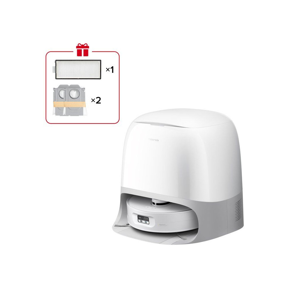 Robot aspirateur laveur - ROBOROCK - Qrevo Curv 2 FlowX - Aspiration 20 000 Pa - Station multifonctionnelle - 220 tr/min - Blanc