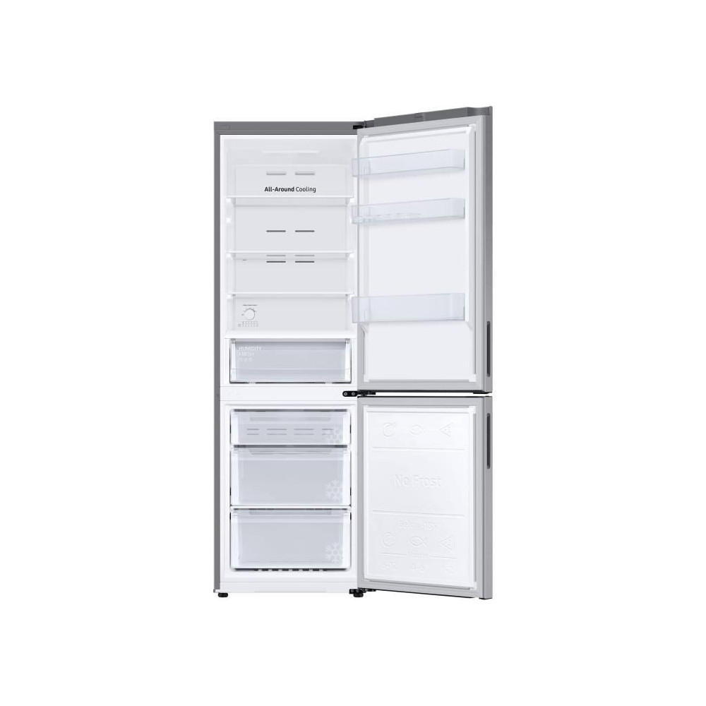 Réfrigérateur combiné - SAMSUNG - RB33B610ESA - No Frost - 344 L - Classe E - 59,5 x 65,8 x 185,3 cm - Gris métal