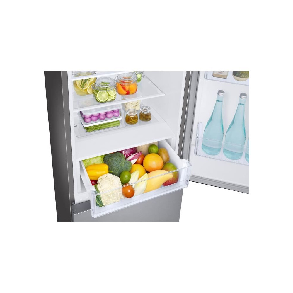 Réfrigérateur combiné - SAMSUNG - RB33B610ESA - No Frost - 344 L - Classe E - 59,5 x 65,8 x 185,3 cm - Gris métal