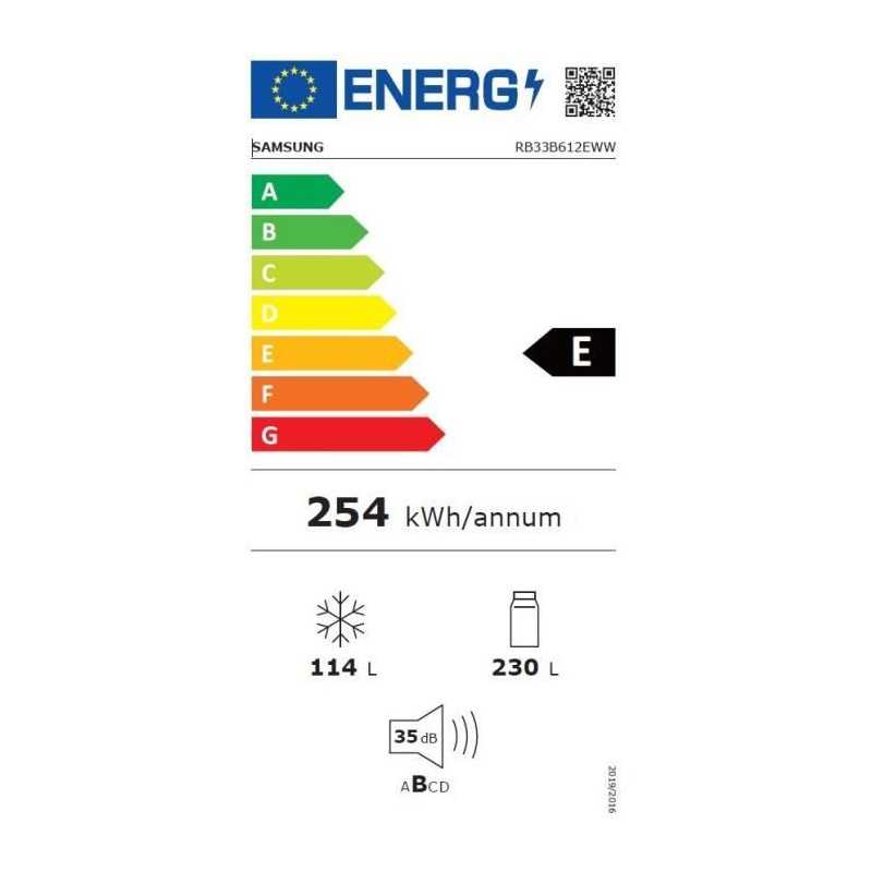Samsung Réfrigérateur combiné 59.5cm 344l blanc - RB33B612EWW