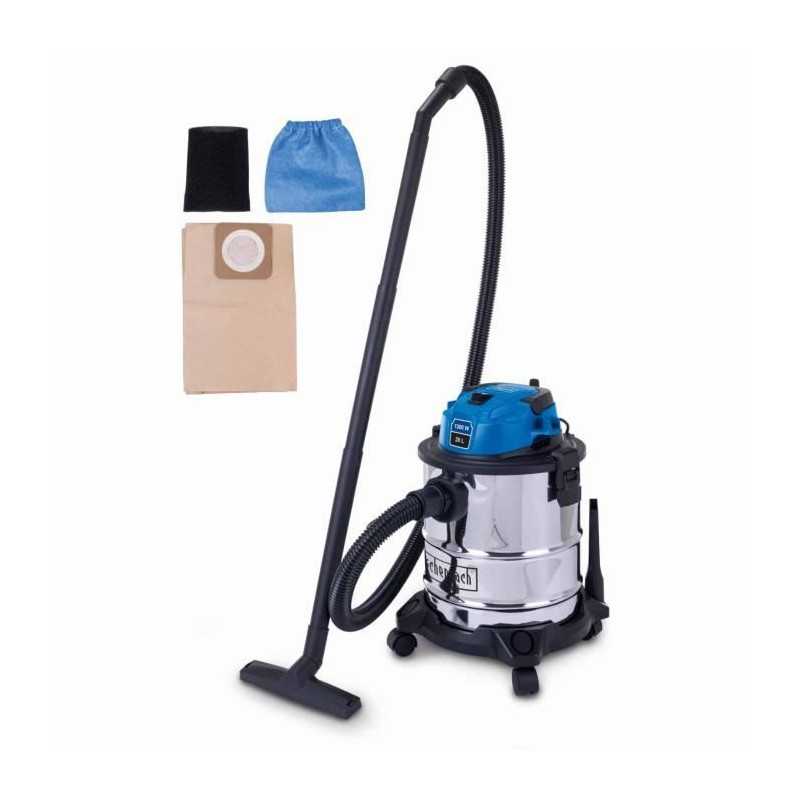Aspirateur eau et poussiere V20 - 1300 W - Cuve acier inoxydable 20L - SCHEPPACH