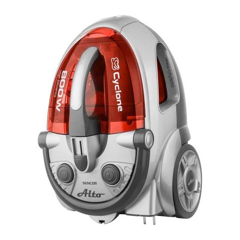 Aspirateur sans sac - SENCOR - SVC 730RD-EUE2 - Moteur ECO 800 W - 76 dBA - 1,5 L - Systeme Cyclone - Argent / Rouge