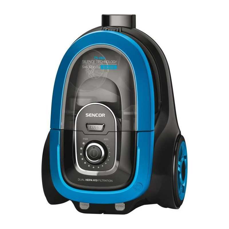 Aspirateur traineau sans sac - SENCOR - SVC-1035TQ - 750 W - 75 dB - 1 L - Noir / Bleu