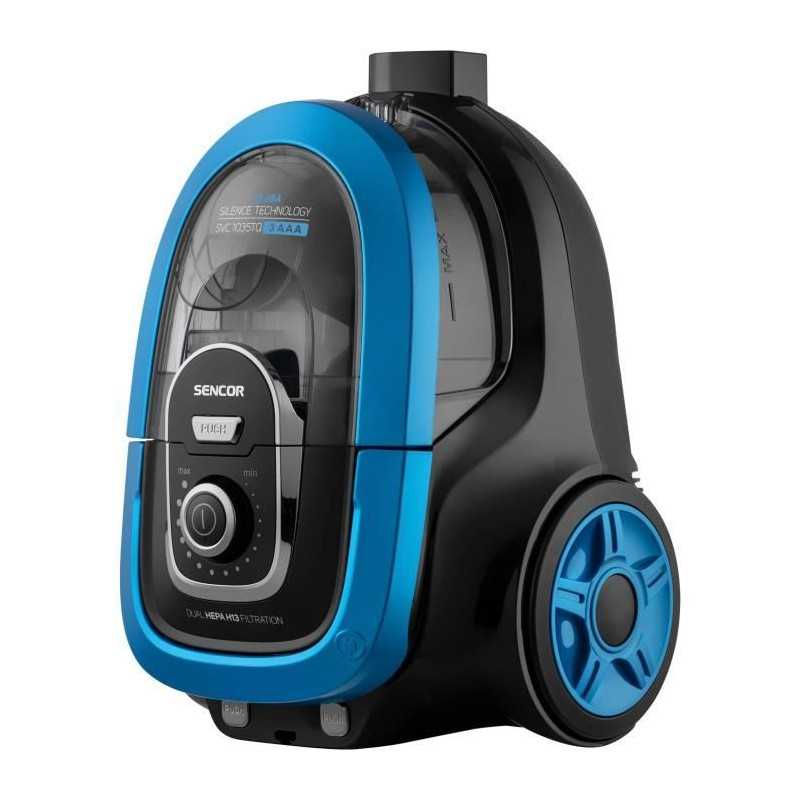 Aspirateur traineau sans sac - SENCOR - SVC-1035TQ - 750 W - 75 dB - 1 L - Noir / Bleu