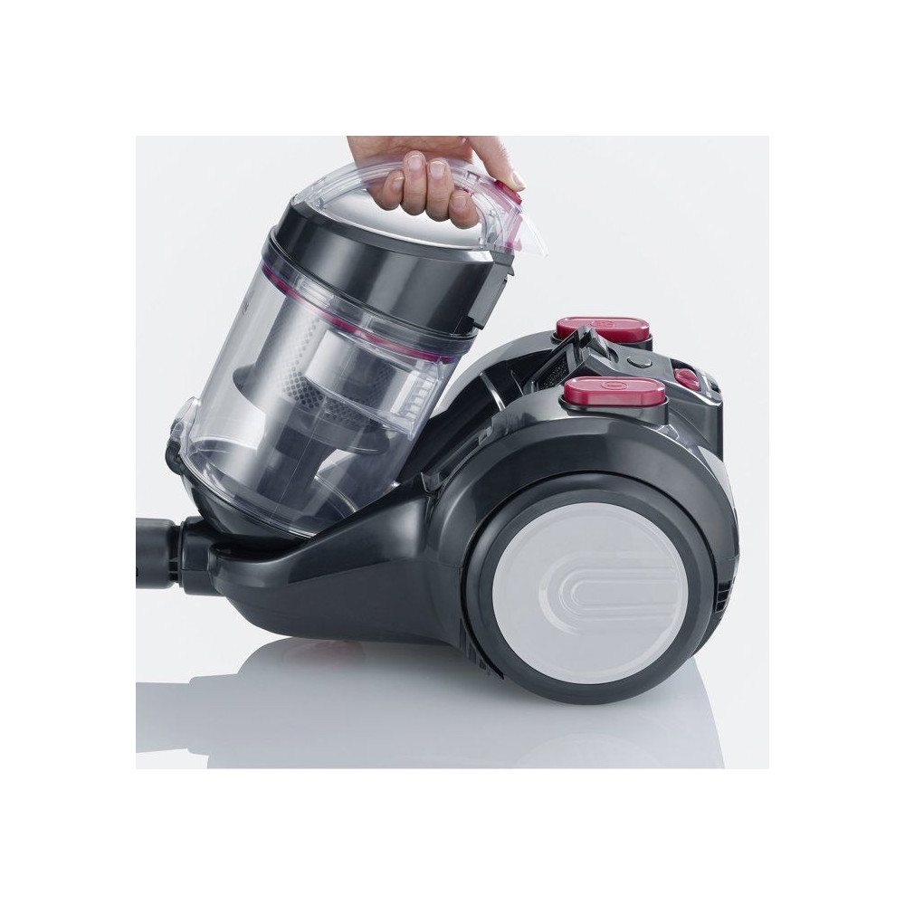 SEVERIN CY7089 - Aspirateur Traineau sans sac cyclonique - 750 W - 79 dB - 2 L - Noir / Rouge