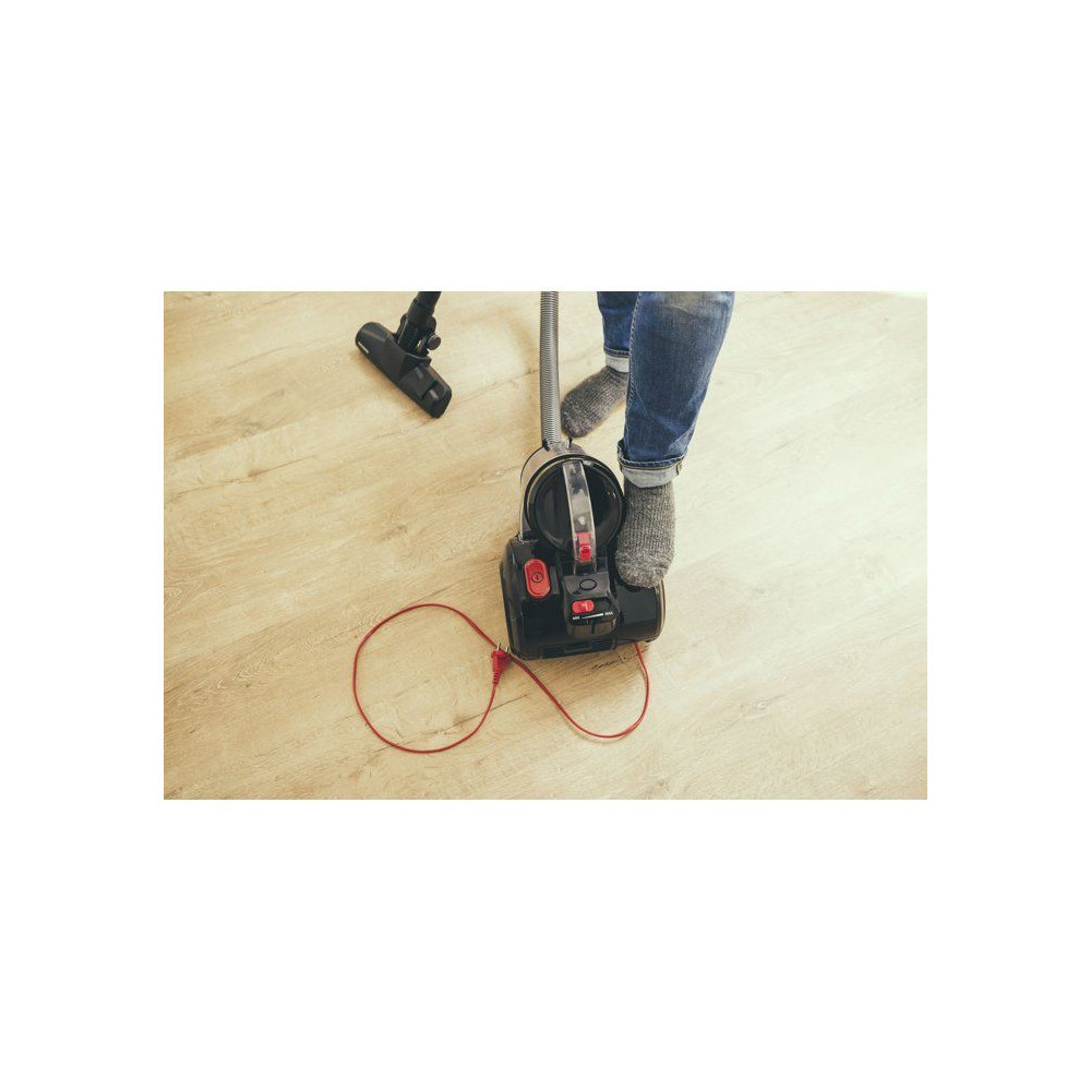 SEVERIN CY7089 - Aspirateur Traineau sans sac cyclonique - 750 W - 79 dB - 2 L - Noir / Rouge