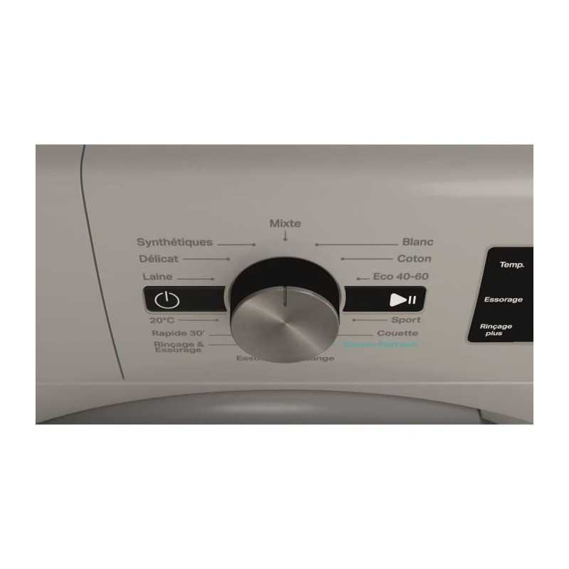 Lave-linge hublot WHIRLPOOL FFBP10489SBSVFR - 10 kg - Induction - L60cm - 1400 trs/min - Silver