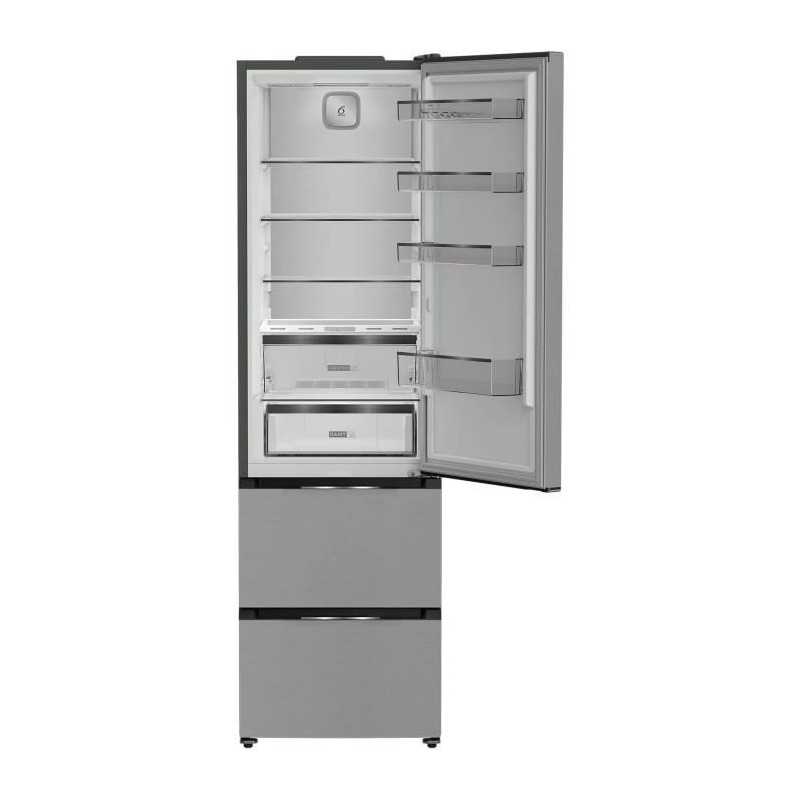 Réfrigérateur combiné - Whirlpool - WHKF6352X5E - Classe C - 351 L (249L + 102L) - 35 dB - Dual No Frost - Gris Inox