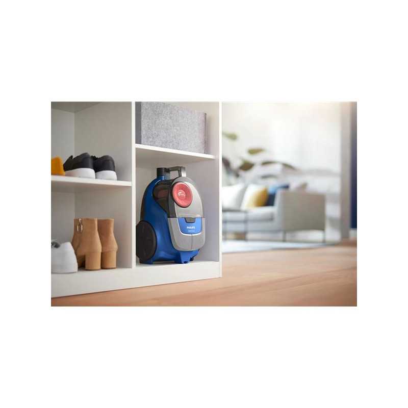 ASPIRATEUR S-SAC COMPACT 850W 77DB BAC 1,3L FILTRE MOTEUR LAVABLE BLEU PHILIPS - XB2123.09