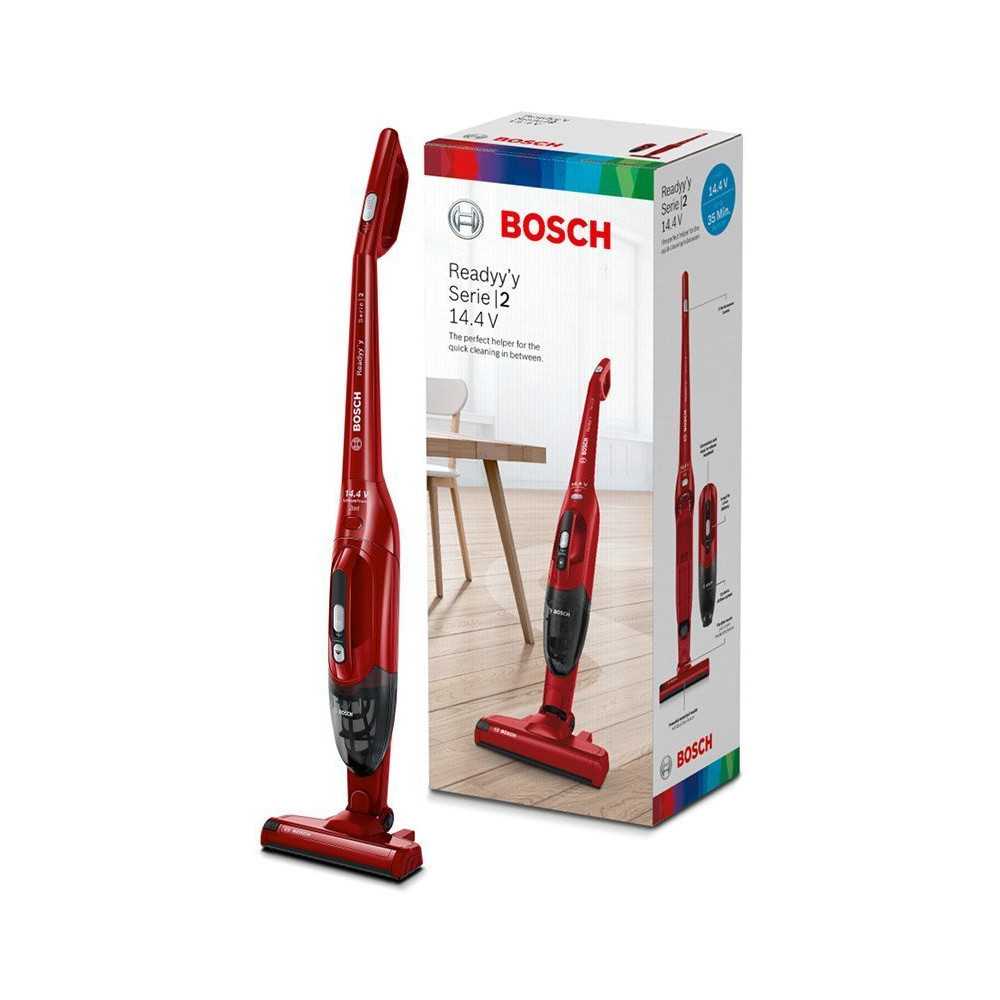 Aspirateur balai sans fil - BOSCH BBHF214R - 14,4 V - 400 ml - Aspirateur de table intégré - Rouge